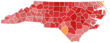 Results by county
Troxler
50-60%
60-70%
70-80%
80-90%
Hammonds
50-60% 2024 North Carolina Commissioner of Agriculture Republican primary election results map by county.svg