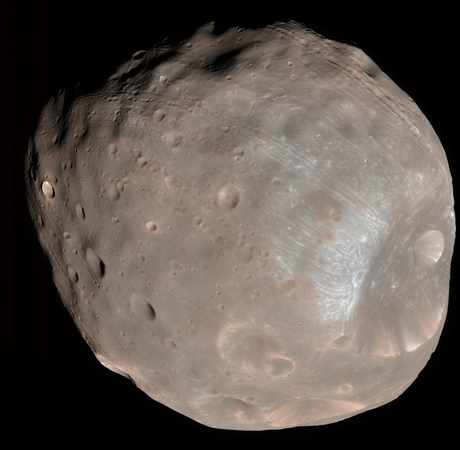 Fotografia de Fobos realitzada per la sonda espacial Mars Reconnaissance Orbiter, 2008.