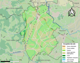 Kleurenkaart met landgebruik.