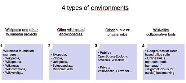 Figure 4 : 4 types of wiki alike environments as defined in the WikiSkills project