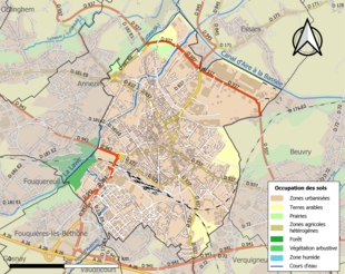 Kolorowa mapa przedstawiająca użytkowanie gruntów.