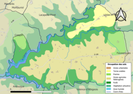 Kleurenkaart met landgebruik.