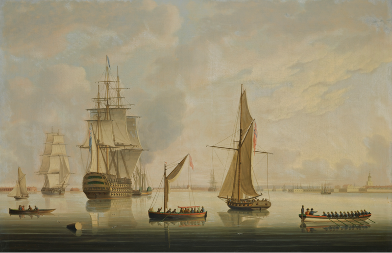 File:A BRITISH MAN-OF-WAR BEING TOWED INTO PORTSMOUTH HARBOUR BY A STEAM TUG.PNG