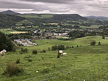 Aberfeldy in Tay Valley with Wade's Bridge just left of centre Aberfeldy2019.jpg