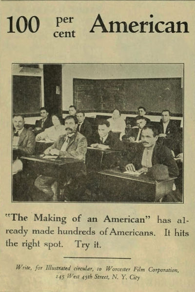 File:Advertisement for 1920 silent film The Making of an American.jpg