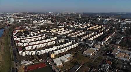 Aerial view of Siedlung Cracau, Magdeburg 01