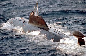 Akula-klas-duikboot in die Russiese Oossee