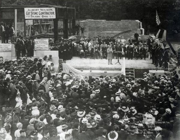 Judge Grant laying the cornerstone of Alumni Memorial Hall, June, 1908