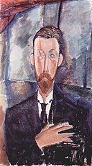 Modigliani, Paul Alexandre devant un vitrage, 1913.