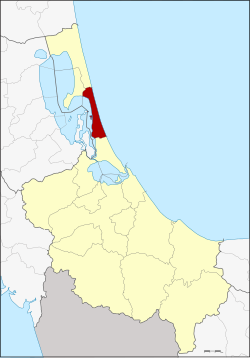 Localização do Distrito de Sathing Phra na província de Songkhla