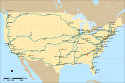 Location map of Amtrak.