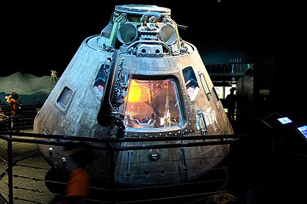 Apollo 17 command module America, on display at Space Center Houston