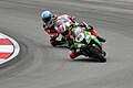 Max Biaggi (ITA) auf Aprilia, Tom Sykes (GBR) auf Kawasaki