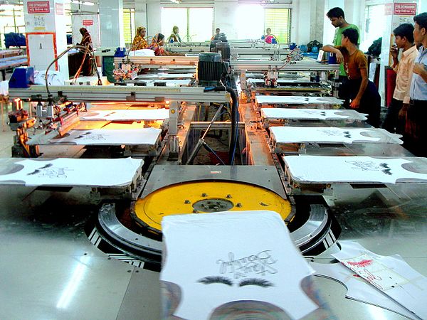 Auto Printing Machine in a RMG factory of Bangladesh.