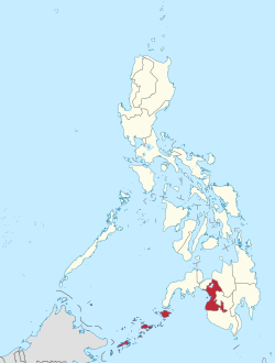 Locatie van de provincie Autonomous Region in Muslim Mindanao