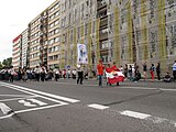 Čeština: Banda Musicale di San Lorenzo e Dorsino na průvodu mažoretek festivalu Kmochův Kolín 2016. Okres Kolín, Česká republika.