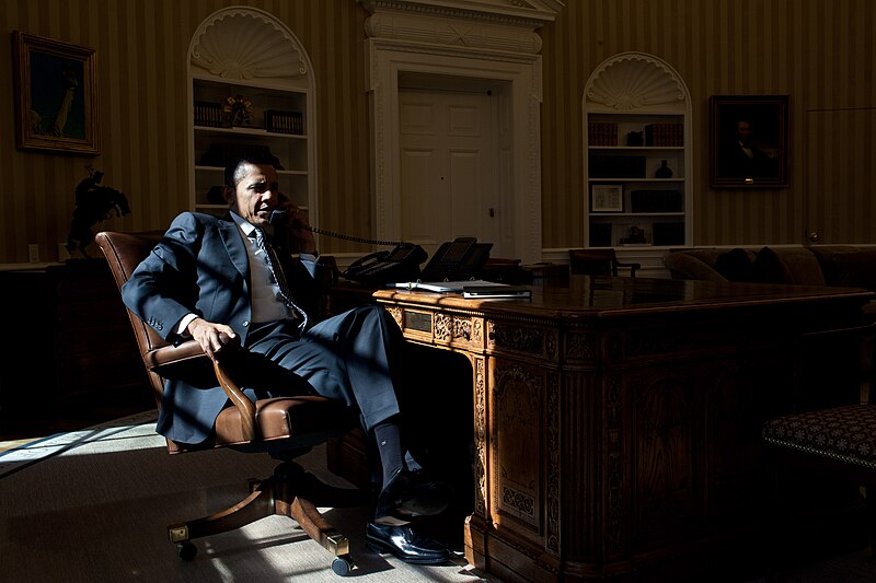 File:Barack Obama talks on the phone, Feb. 13, 2012.jpg