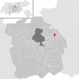 Poloha obce Baumkirchen v okrese Innsbruck-vidiek (klikacia mapa)
