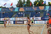 Deutsch: Beachhandball Europameisterschaften 2019 (Beach handball Euro); Tag 6: 7. Juli 2019 – Spiel um Platz Drei, Frauen, Kroatien-Niederlande 0:2 (14:23, 20:22) English: Beach handball Euro; Day 6: 7 July 2019 – Women's Bronze Medal Match – Croatia-Netherlands 0:2 (14:23, 20:22)