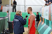 Deutsch: Beachhandball Europameisterschaften 2019 (Beach handball Euro); Tag 3: 4. Juli 2019 – Männer, Hauptrunde Gruppe II, Polen-Ukraine 2:0 (24:13, 23:22) English: Beach handball Euro; Day 3: 4 July 2019 – Men Main Round Group II – Poland-Ukraine 2:0 (24:13, 23:22)