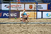 Deutsch: Beachhandball Europameisterschaften 2019 (Beach handball Euro); Tag 5: 6. Juli 2019 – Frauen, Halbfinale, Kroatien-Dänemark 1:2 (12:19, 17:10, 4:7) English: Beach handball Euro; Day 5: 6 July 2019 – Semifinal Men – Croatia-Denmark 1:2 (12:19, 17:10, 4:7)