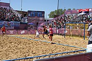 Deutsch: Beachhandball bei den Olympischen Jugendspielen 2018 in Buenos Aires; Tag 7, 13. Oktober 2018; Jungen, Halbfinale – Spanien-Kroatien 2:1 English: Beach handball at the 2018 Summer Youth Olympics in Buenos Aires at 13 October 2018 – Boys Semifinal – Spain-Croatia 2:1 Español: Handball de playa en los Juegos Olimpicos de la Juventud Buenos Aires 2018 en 13 de octubre de 2018 – Semifinales de chicos - España-Croacia 2:1