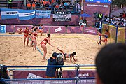 Deutsch: Beachhandball bei den Olympischen Jugendspielen 2018; Tag 5, 10. November 2018; Mädchen, Hauptrunde - Kroatien-Argentinien 1:2 English: Beach handball at the 2018 Summer Youth Olympics at 11 October 2018 – Girls Main Round – Croatia-Argentina 1:2