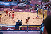 Deutsch: Beachhandball bei den Olympischen Jugendspielen 2018; Tag 5, 10. November 2018; Mädchen, Hauptrunde - Kroatien-Argentinien 1:2 English: Beach handball at the 2018 Summer Youth Olympics at 11 October 2018 – Girls Main Round – Croatia-Argentina 1:2