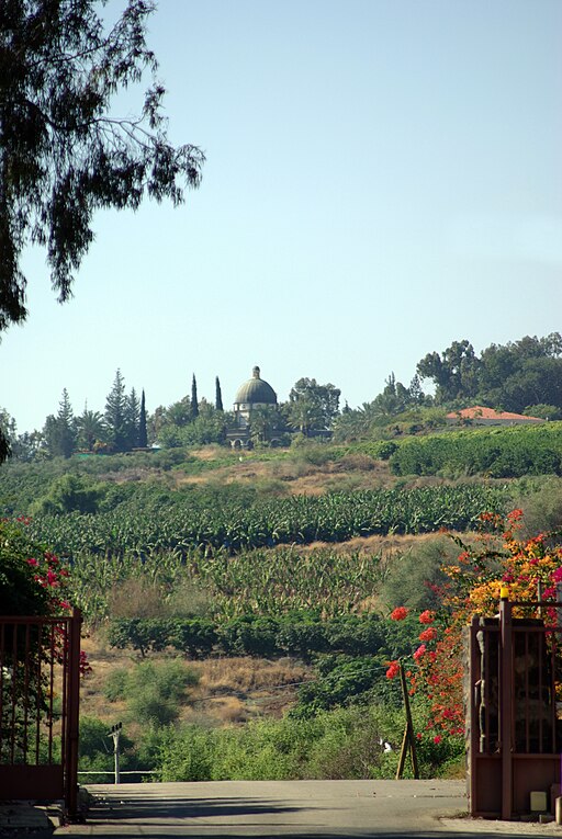 Mount of Beatitudes, seen from Capernaum