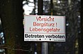 Bergsturz Gefahrenschild