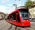 Bernmobil tram 655 van het Siemens type Combino II op 2 juni 2010 te Bern.