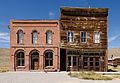 Photograph of abandoned and deteriorated buildings in the Bodie Historic District.