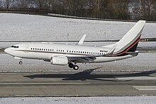 A NetJets Boeing Business Jet 737-700 that the company formerly operated, photographed in 2009 Boeing 737-7BC(BBJ), NetJets Aviation JP6771019.jpg