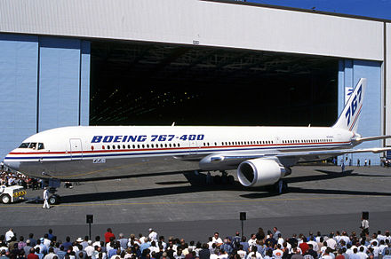 The Boeing 767-400ER was publicly unveiled on August 26, 1999.[44]