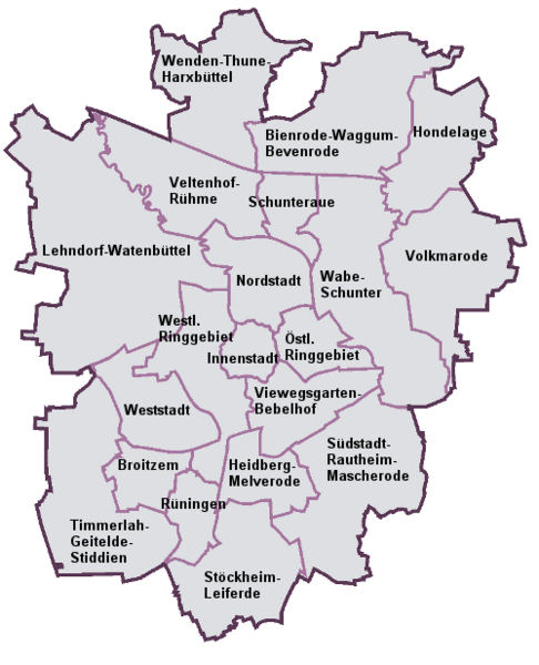 File:Braunschweig Stadtbezirke.png