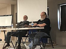 Brian Kernighan interviews Ken Thompson at VCF East 2019 Brian Kernighan and Ken Thompson.jpg