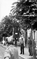 Une femme exécutée par pendaison publique dans une rue de Fiuggi, mai 1944.