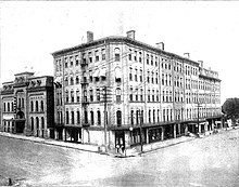 Burtis Opera House (on the left) hosted the first concerts. Burtis-Kimball House.jpg