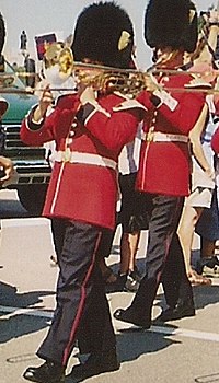 A CGG musician parading with the Band of the Ceremonial Guard in 2005.