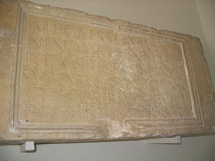 The Inscription of the Coh(ors) I (milliaria) Del(matarum) in Salona CILIII1979Salona.jpg