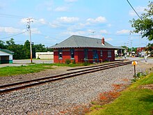 The former Northwest Pennsylvania Railroad station in Cambridge Springs in July 2015