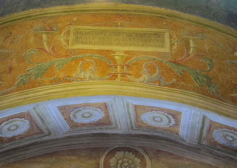 File:Cappela del roseto, affreschi di tiberio d'assisi, 1518, 02 firma.JPG