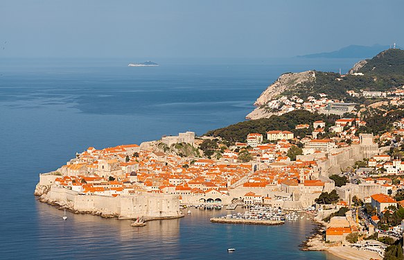 Panoramic view of the old city of Dubrovnik, Croatia.