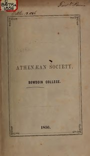 Thumbnail for File:Catalogue of the Athenaean Society. Bowdoin College. (IA catalogueofathen1856athe).pdf