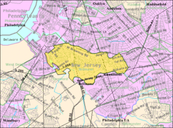 Census Bureau map of Bellmawr, New Jersey