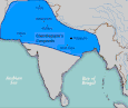 Omvang van het rijk onder Chandragupta rond 305