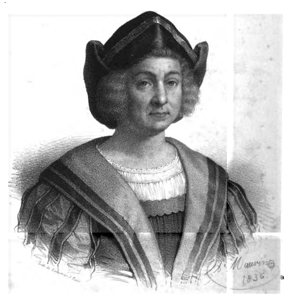 Portrait de Christophe Collomb né à Gènes en 1506 par Antoine Maurin.