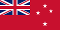New Zealand Flag with red background and white stars