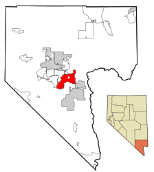 Clark County Nevada Incorporated Alanları Henderson vurgulanmıştır.svg