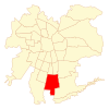 Mapa de la comuna de La Pintana dentro del Gran Santiago